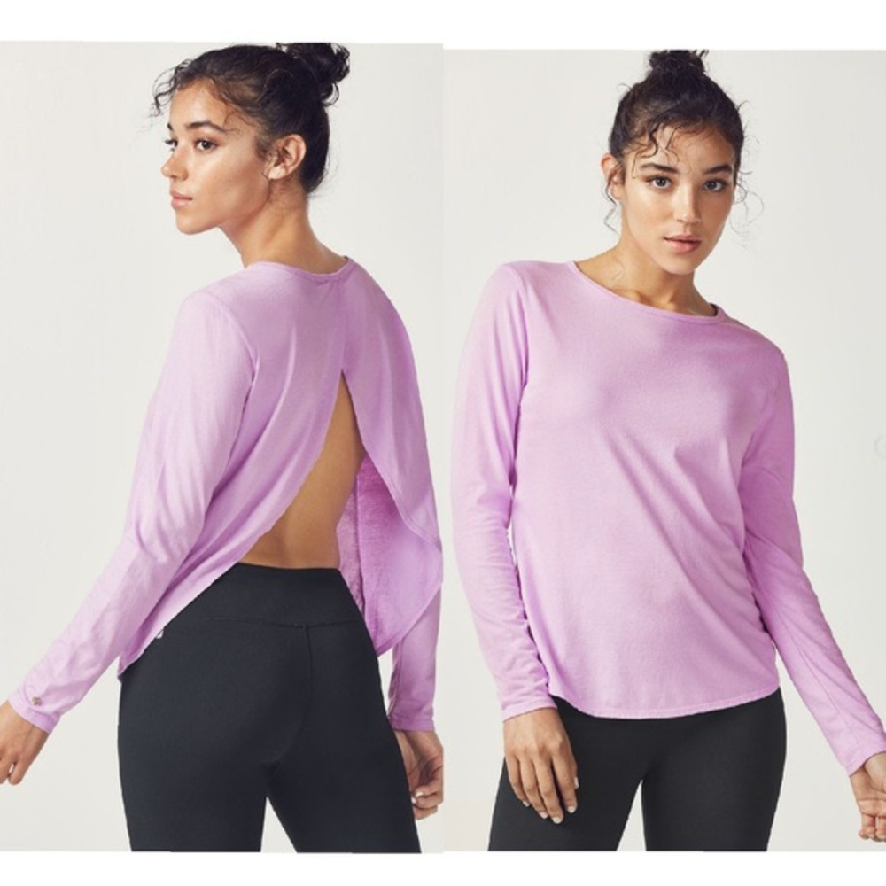 Long sleeve fabletics open back top